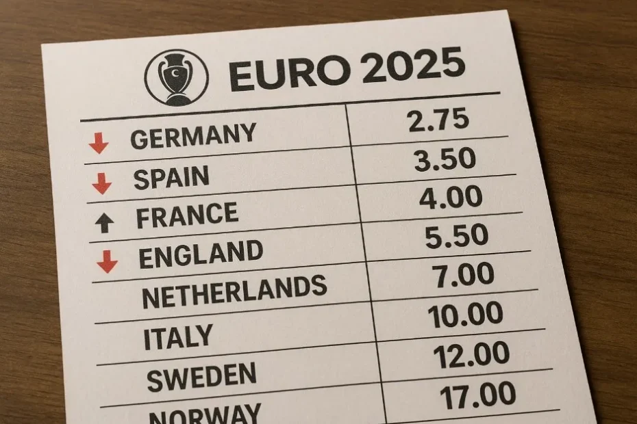 Ставочные линии на Евро-2025 смещаются: фавориты теряют очки